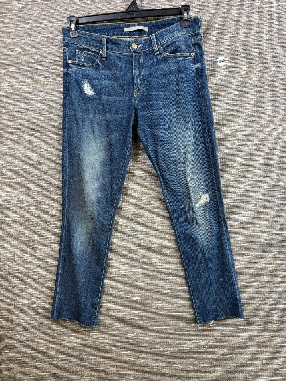 Vince Skinny Jeans Womens Size 29 Blue Distressed Mid Rise Denim Stretch